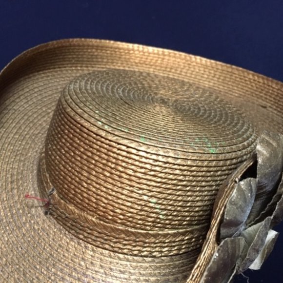 VTG Gold Fancy Doll Mannequin Stuffed Animal Derby Hat by Ann Marie Small - Picture 13 of 14